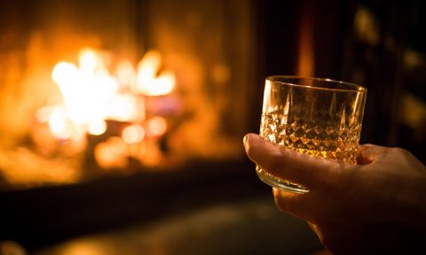 sipping whiskey fire