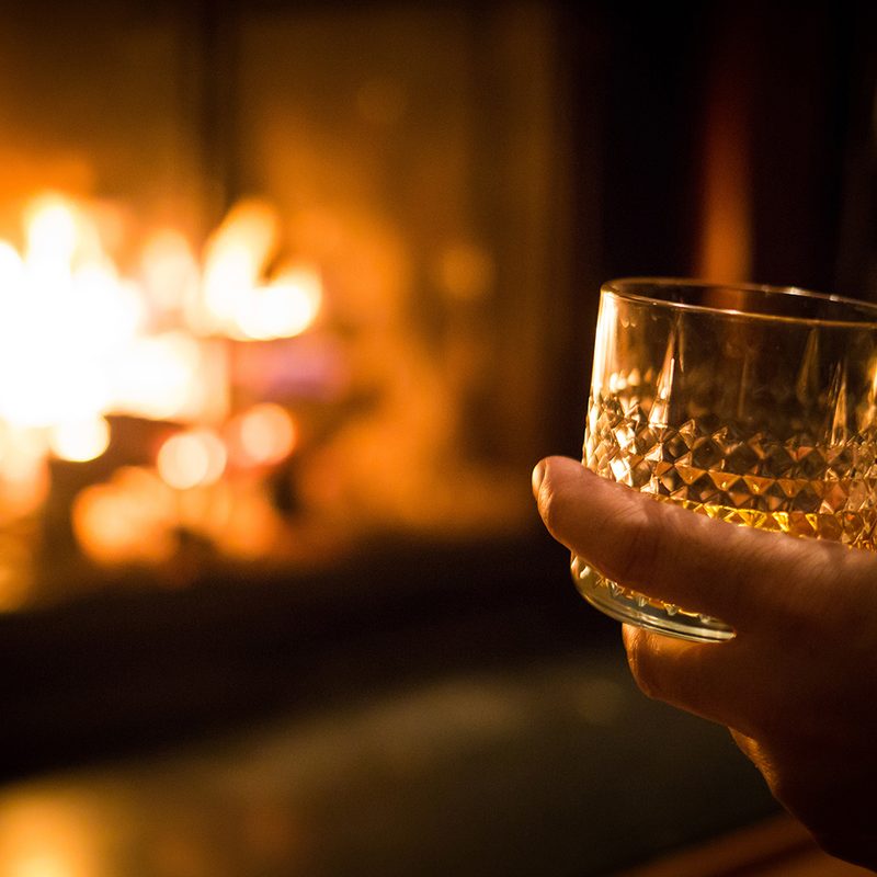 sipping whiskey fire