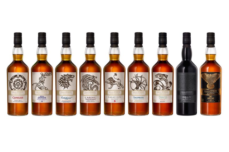 The Game of Thrones Single Malt Scotch Whisky Collection Bottle Lineup
