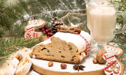 fruitcake with eggnog