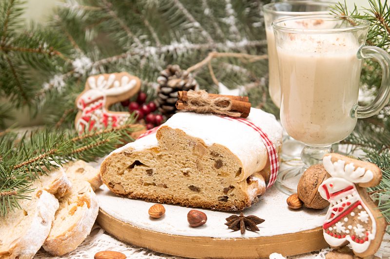 fruitcake with eggnog
