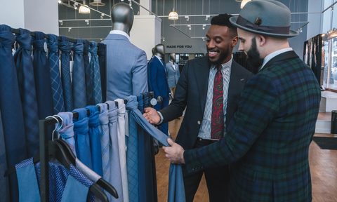 Indochino Portland Showroom Fabrics