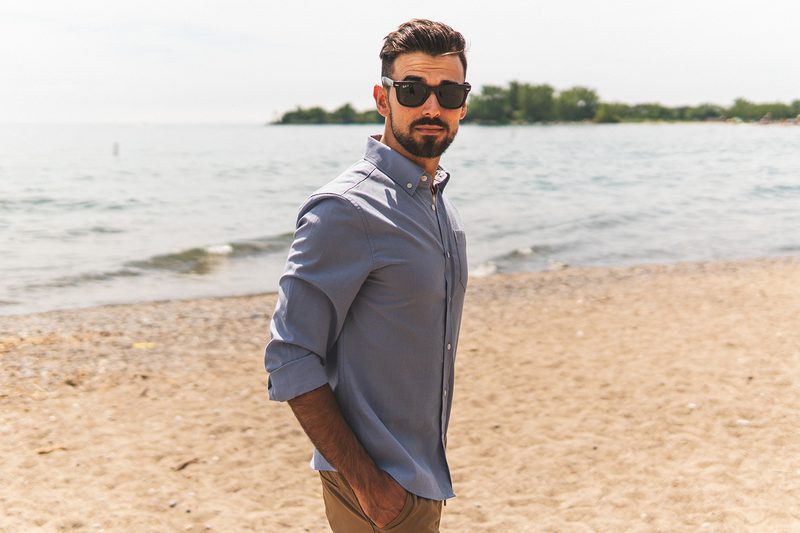 unbound merino button down shirt