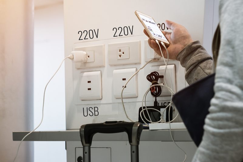 usb charging port airport