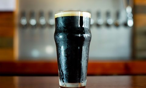 A pint of stout at the bar