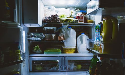Messy fridge that needs to be cleaned