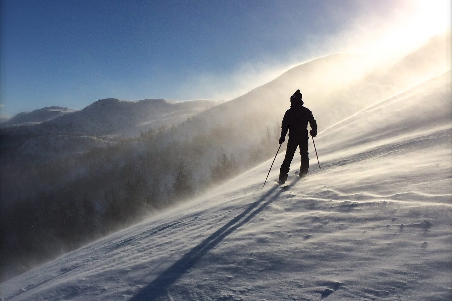 skiing snow sunny slopes