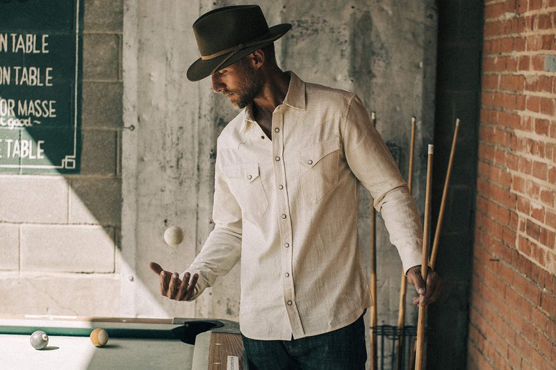 taylor stitch stetson shirt hat pool