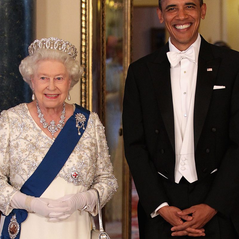 Barack Obama and Queen Elizabeth white tie formal wear for men