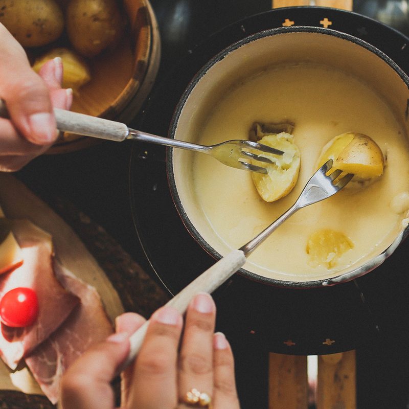 cheese fondue potato dip