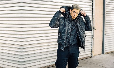 man waearing NOIZE vegan puffer jacket