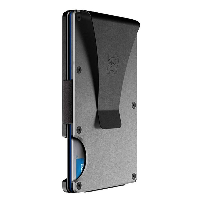 The Ridge slim metal money clip on a white background.