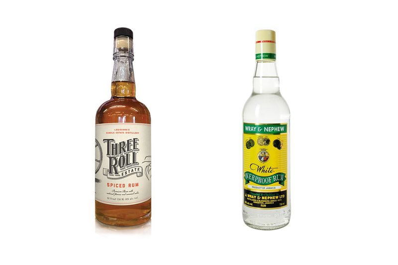 Three Roll Estate Spiced Rum and Wray & Nephew White Overproof Rum