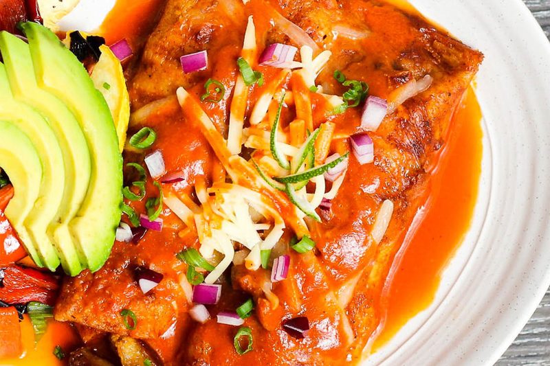 Vegan and Gluten-Free Enchiladas with Sweet Potatoes and Black Beans