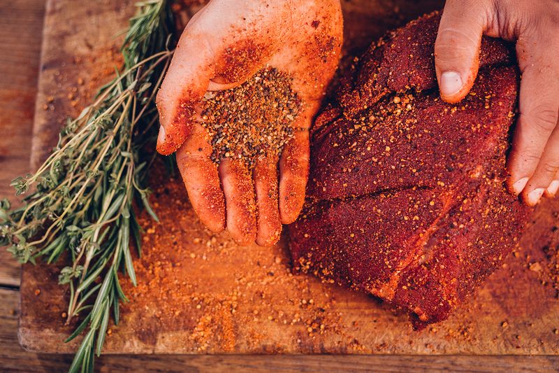coffee barbecue rub pork herbs