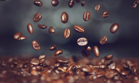 coffee beans closeup.
