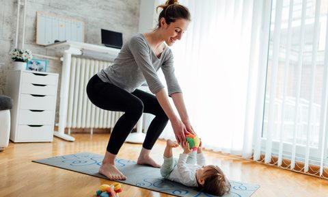 fitness at home standing squat