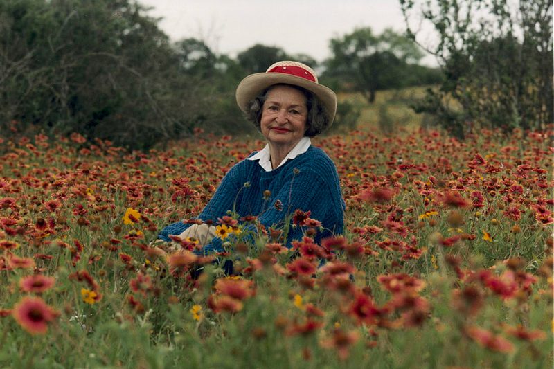 lady bird johnson in a field