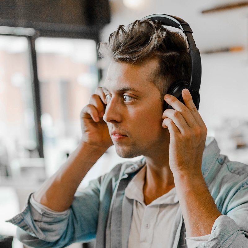 Listening to a podcast