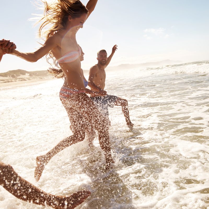 people on spring break at the beach