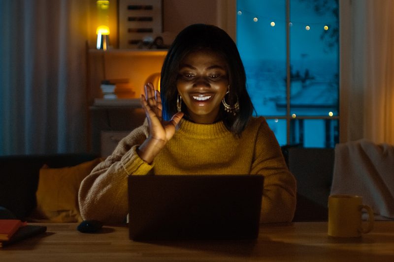 video chat woman night