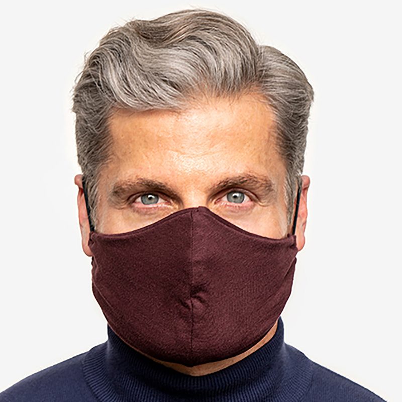 Alabama Chanin Face Mask in Maroon.