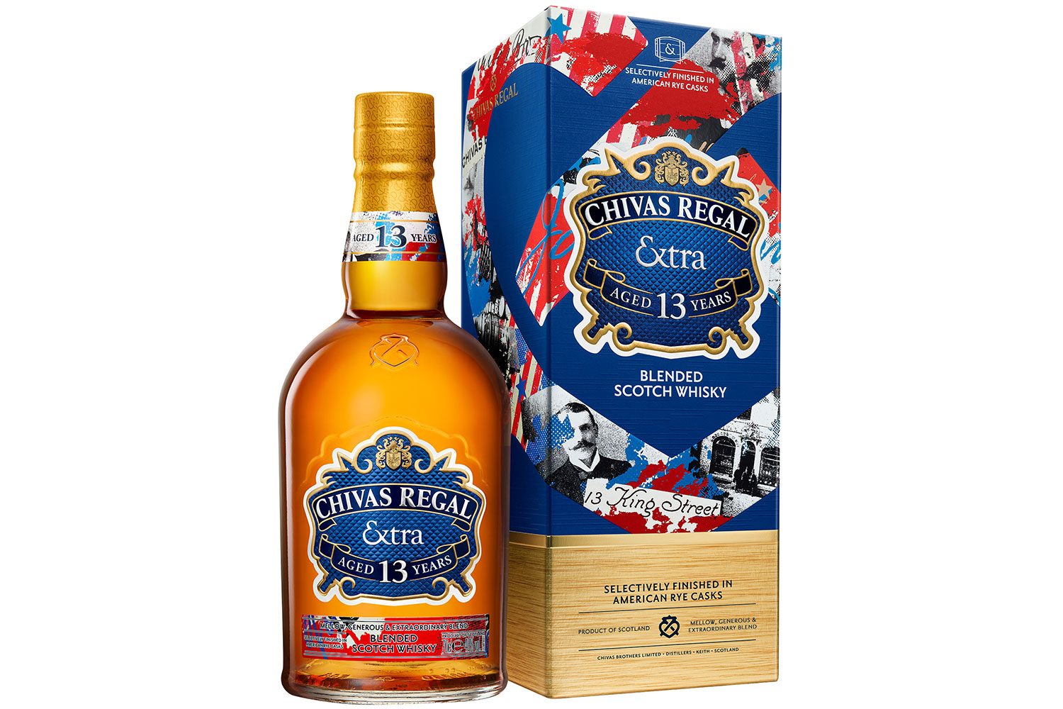 chivas extra 13 collection rye packshot bottle and box 70cl