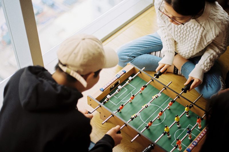 couple home fun games foosball