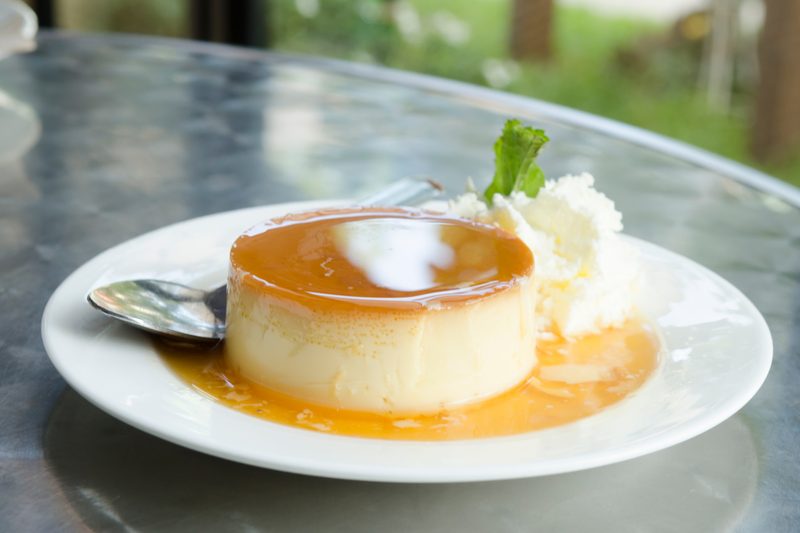 flan with cream