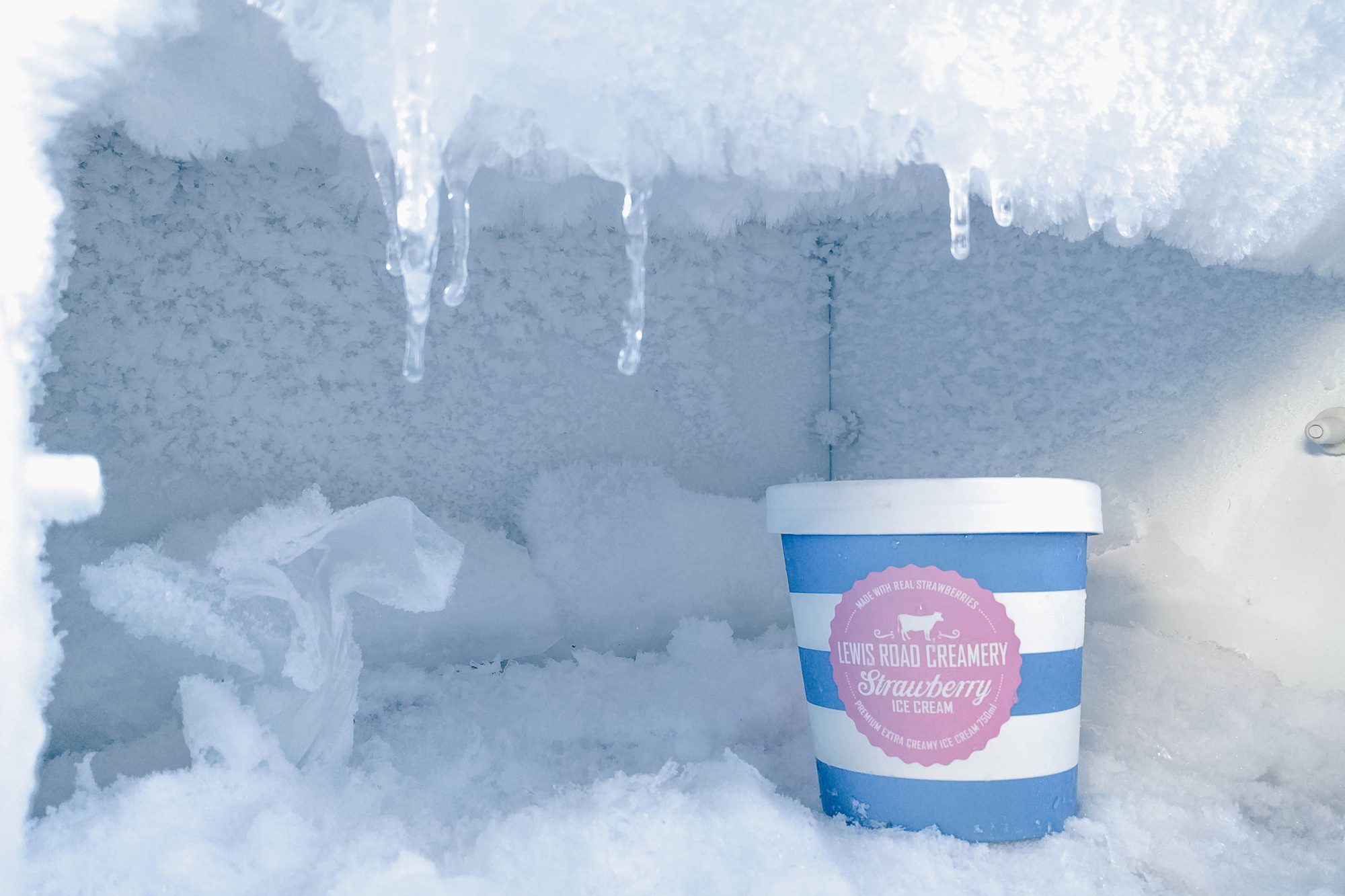 freezer with ice cream in it