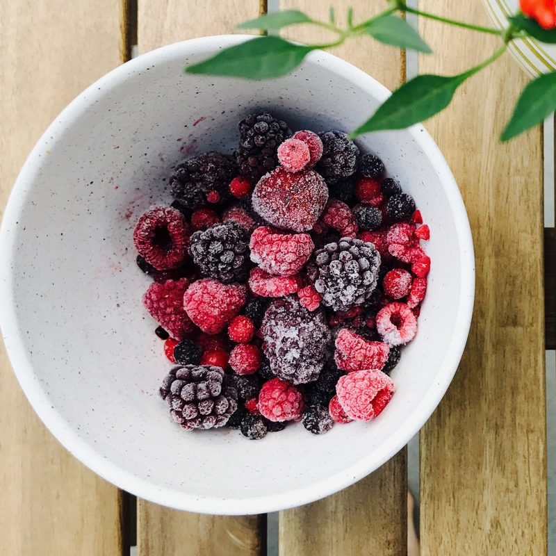 frozen fruit in a bowl