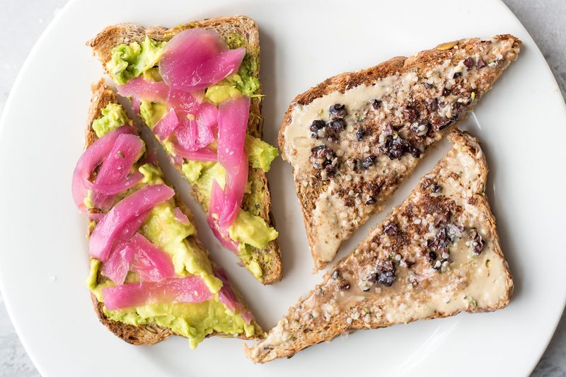 healthy snack avocado nut butter toast