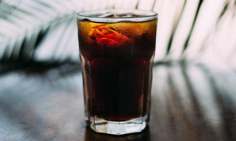Iced coffee in a a glass