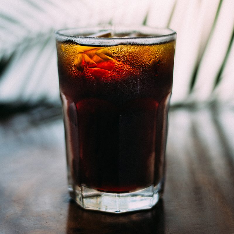 Iced coffee ina a glass