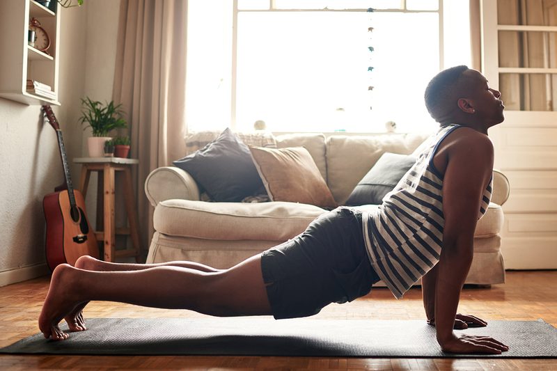 isolation yoga living room relax