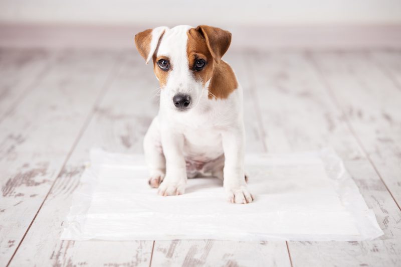 puppy on pee pad