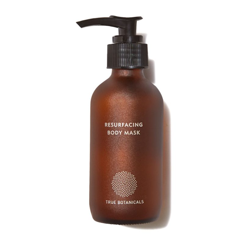 A bottle of True Botanicals Resurfacing Body Mask.