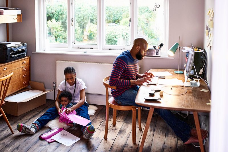 working from home kids parents packaging