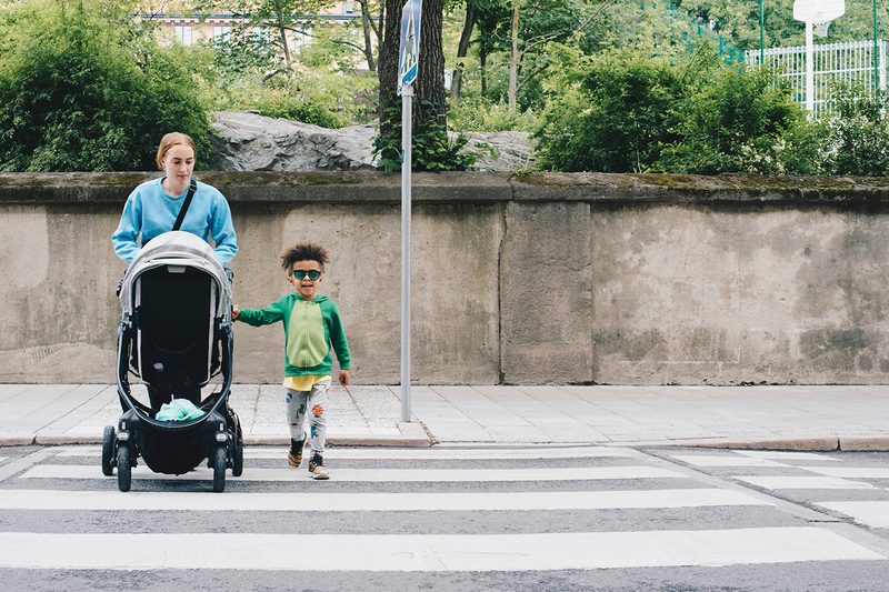 working from home walk kids stroller