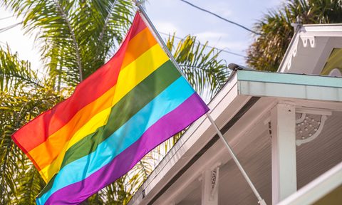 Rainbow flag on house