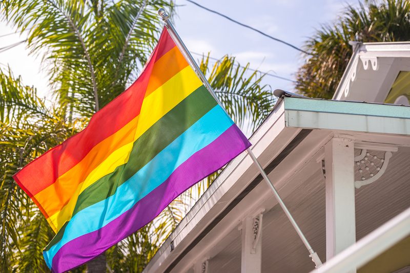 Rainblow flag on house