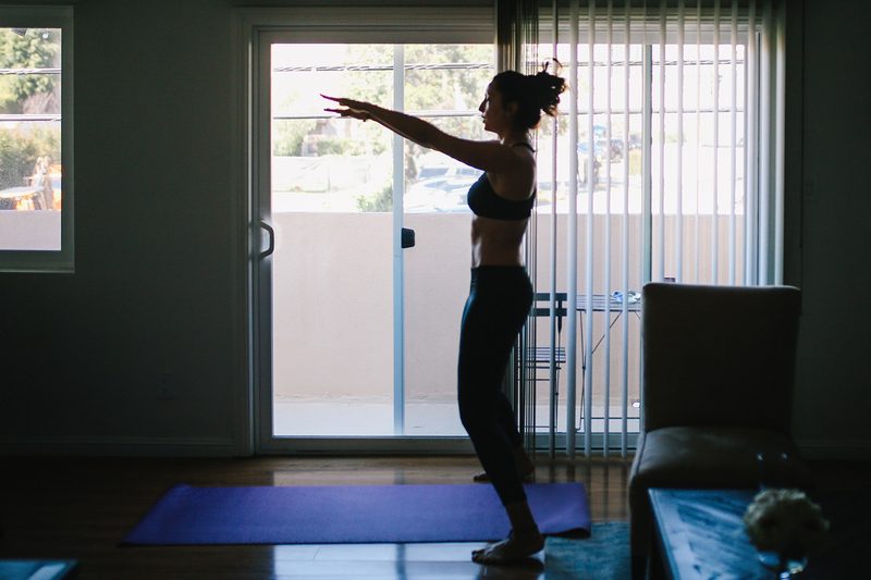 exercise fitness at home watching tv jumping jack