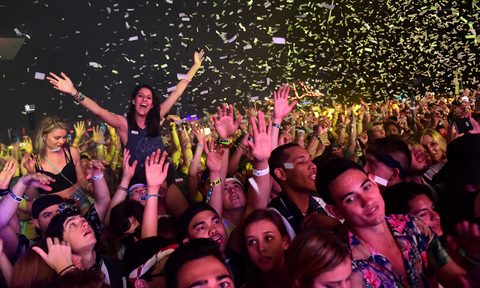 future of the music festival crowd confetti getty