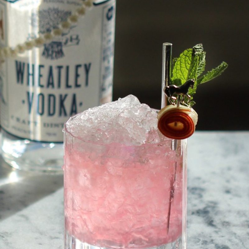 Rhubarb vodka mint julep