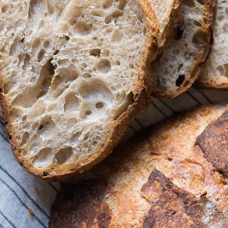 Sliced homemade bread