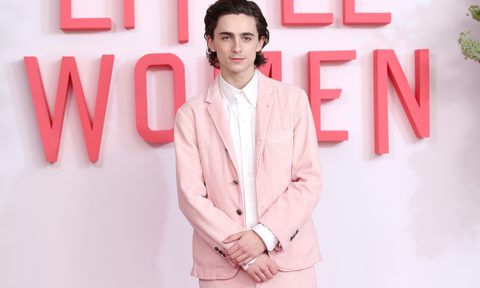 Timothée Chalamet rocking a rose fit at the London Premiere of "Little Women."