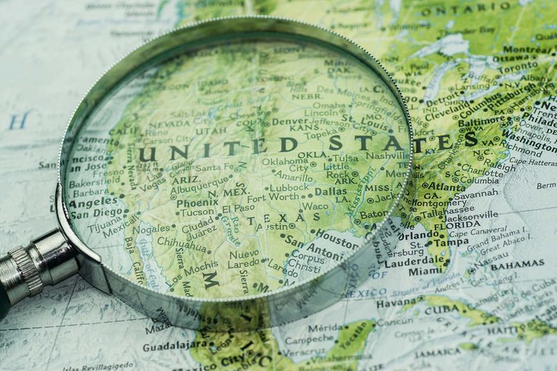 travel bubble map magnifying glass