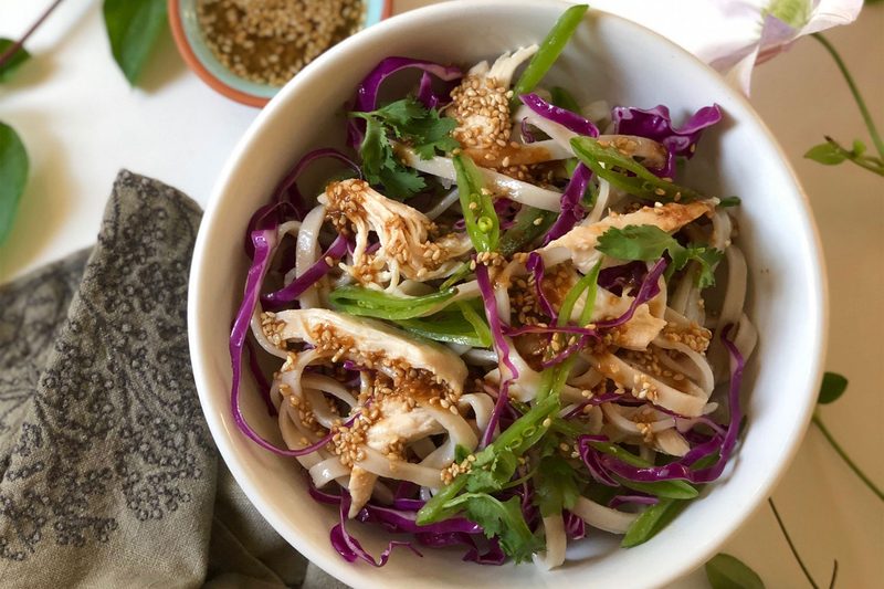 Udon Salad With Chicken And Toasted Sesame-Miso Dressing
