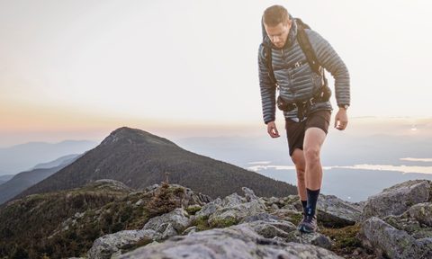 Man walks Appalachian Trail mountaintop in Maine