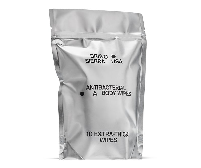 Bravo Sierra Grooming Wipes displayed on a white background.